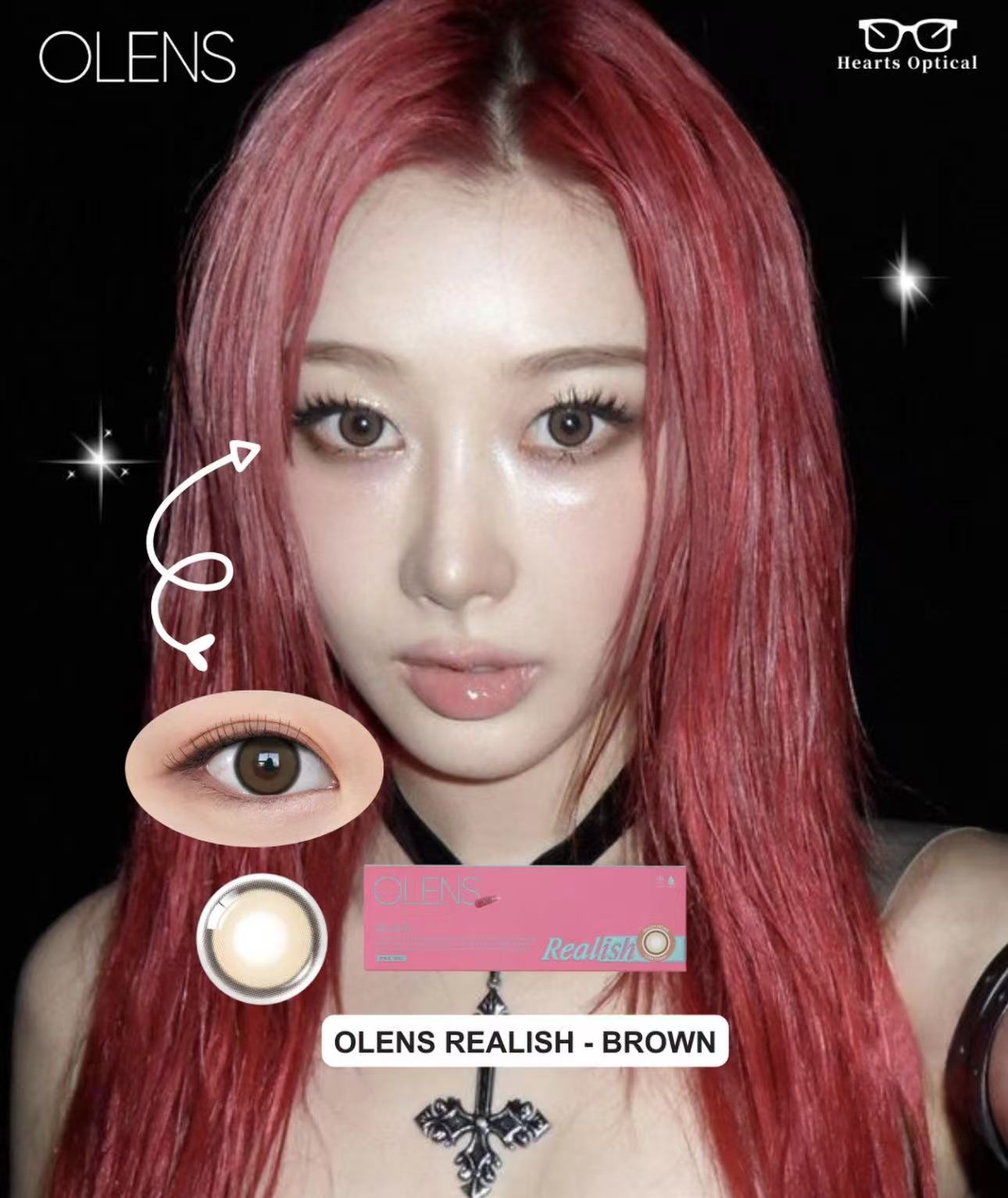 <2盒$195>｜韓國Olens Realish Brown月拋2片裝