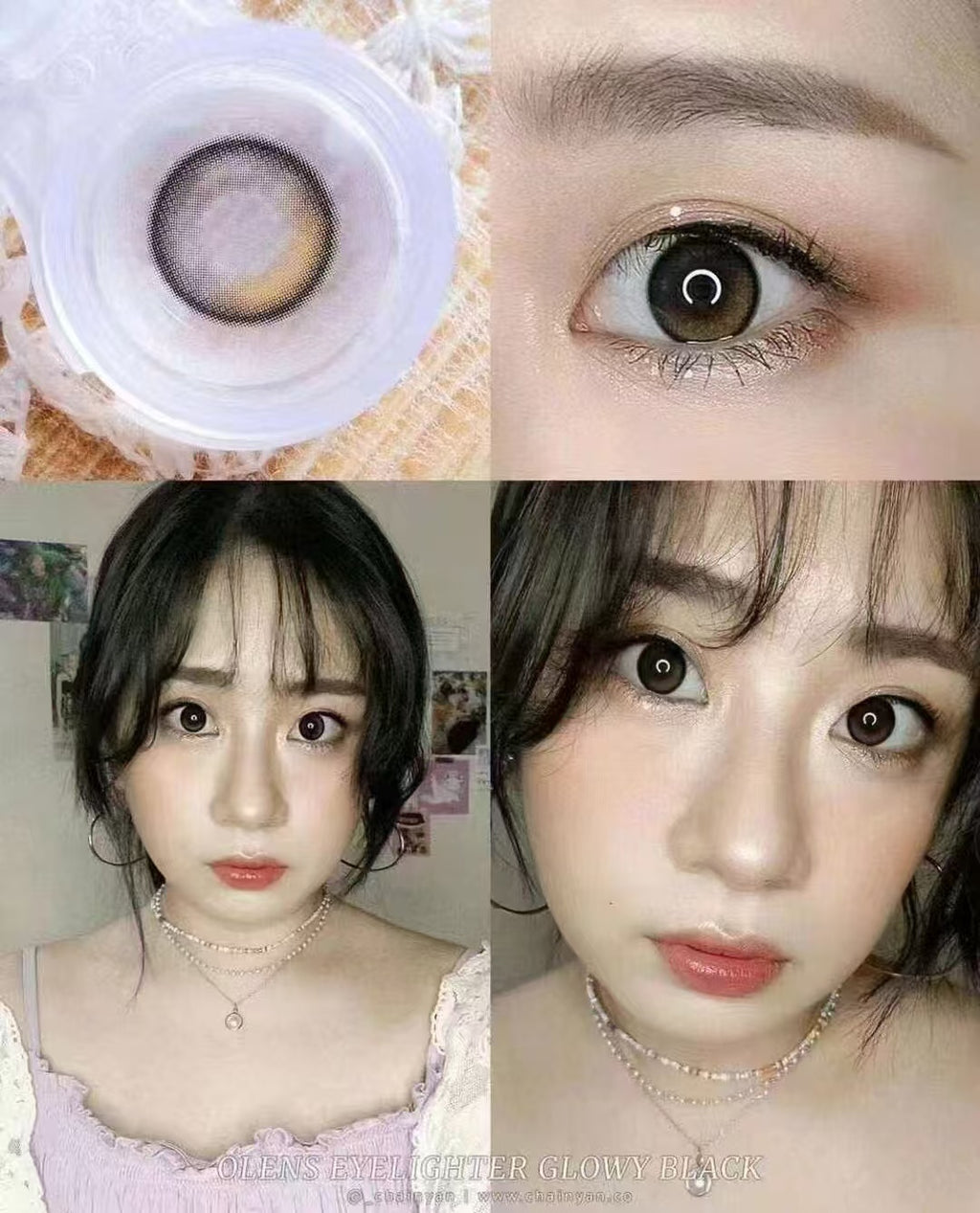 韓國Olens Eyelighter Glowy Black散光月拋1片裝