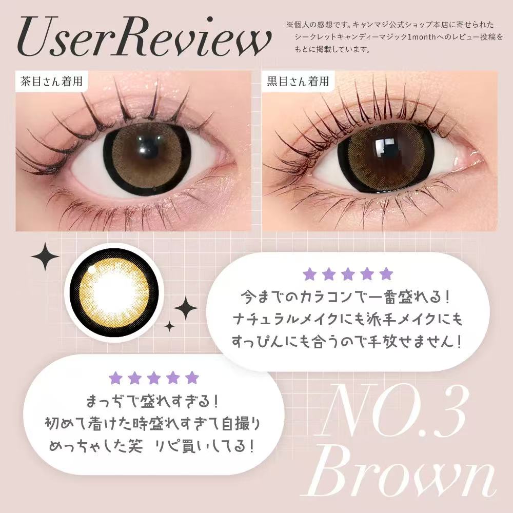 <高散光>｜日本Candy Magic No.3 Brown散光月拋1片裝