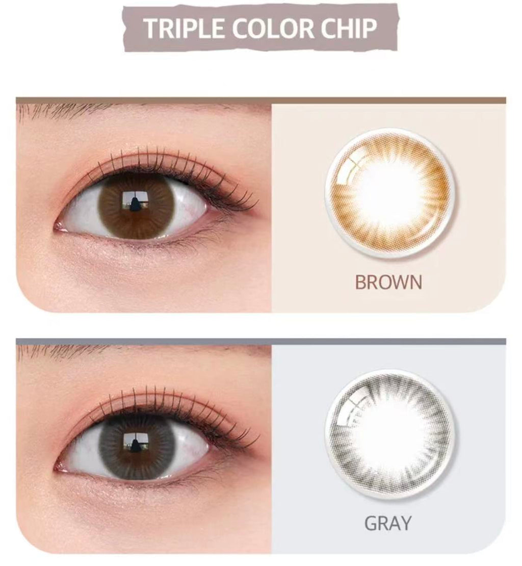 <2盒$115>｜韓國Olens Triple 3 Con Brown月拋2片裝