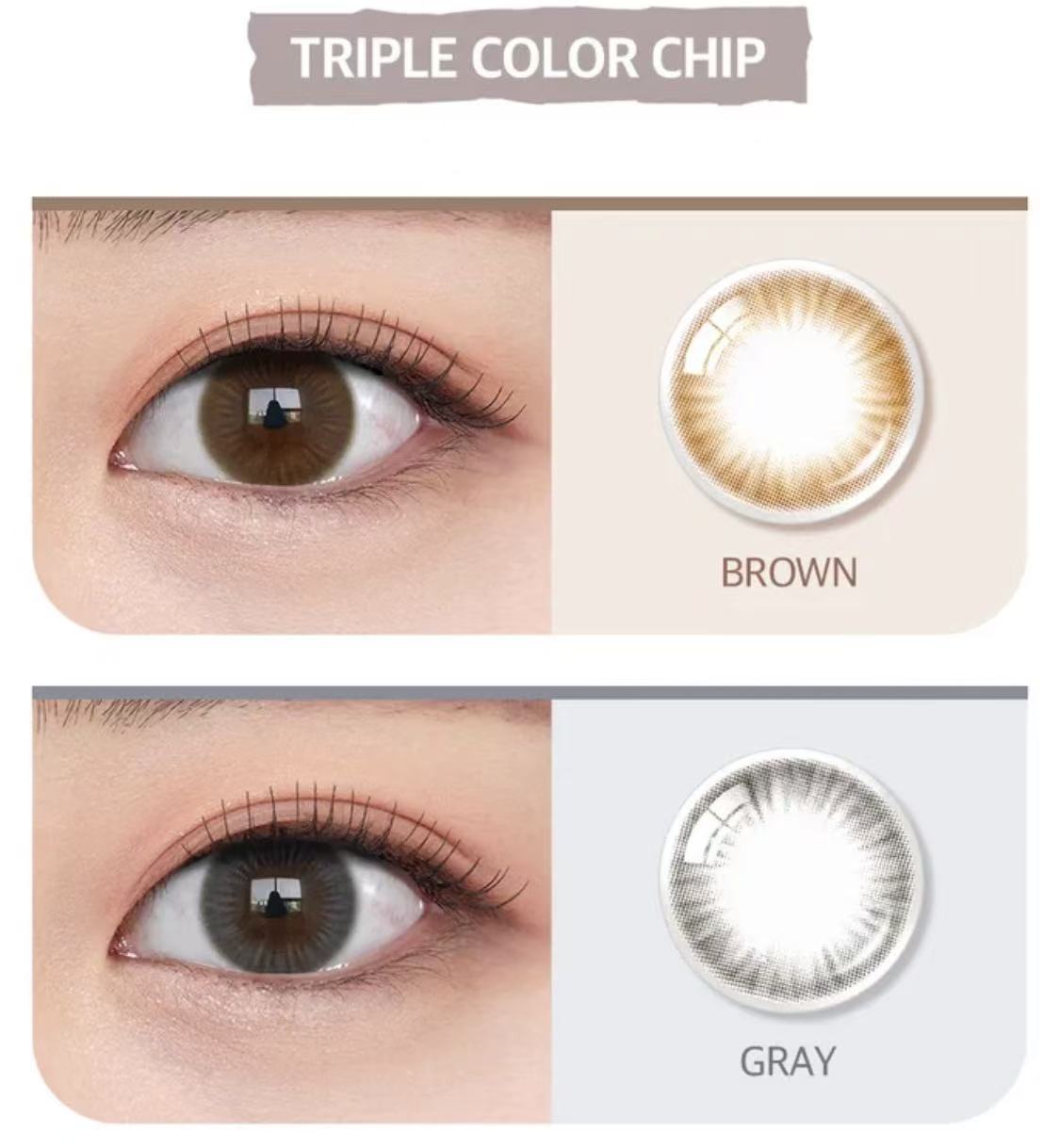 <2盒$115>｜韓國Olens Triple 3 Con Brown月拋2片裝