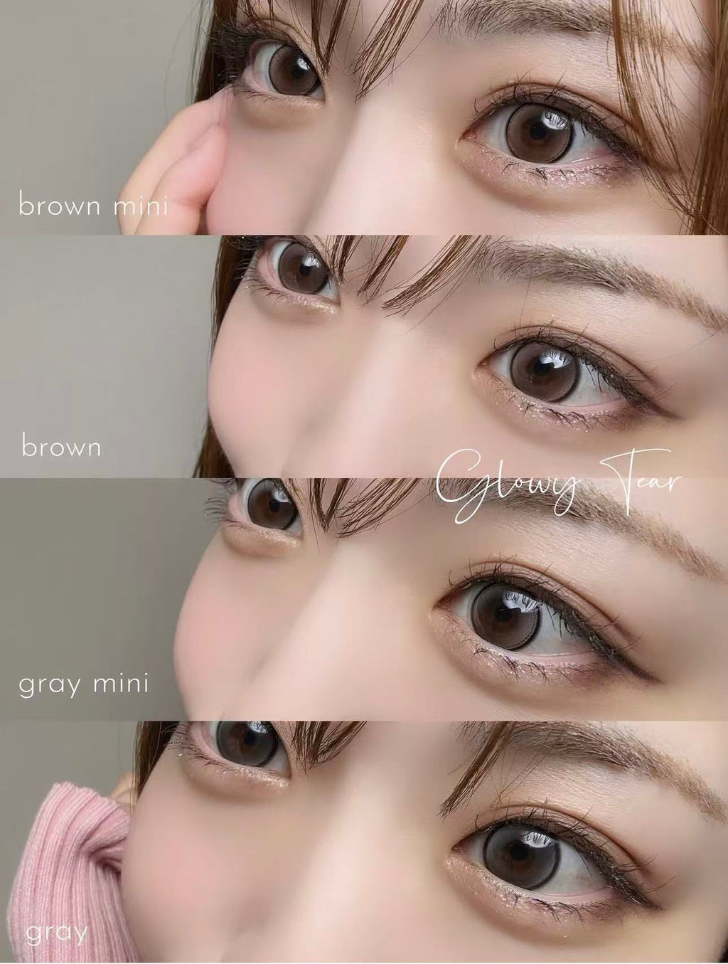 <2盒$195>零放大｜韓國Olens Glowy Tear Mini Brown月拋2片裝