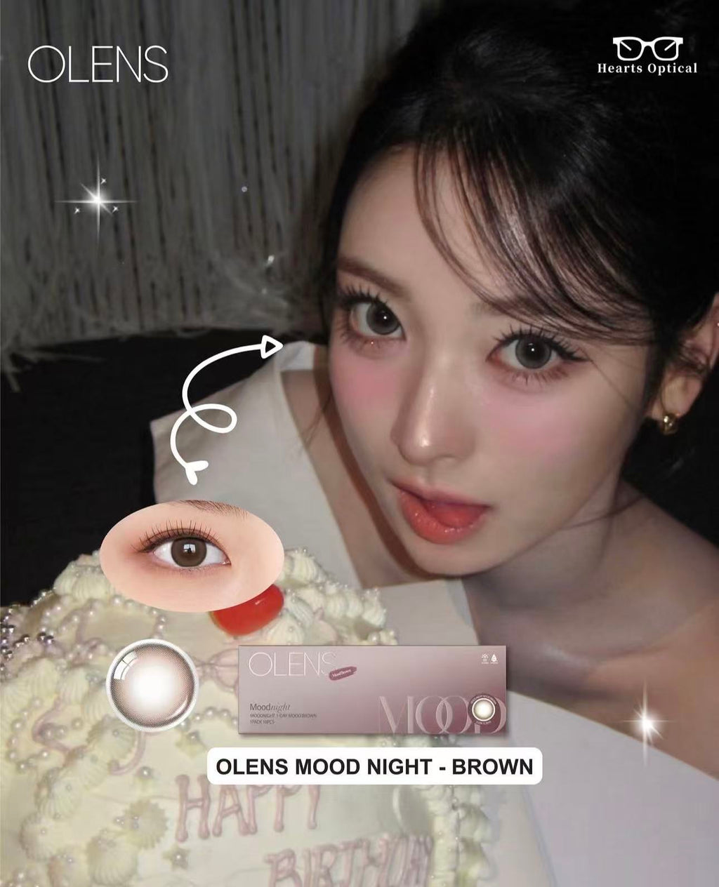 韓國Olens Moodnight Brown散光月拋1片裝